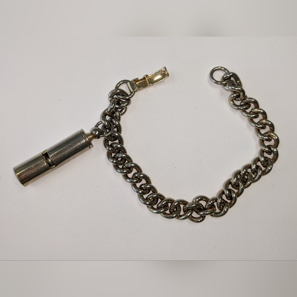 VTG SILVER TONE WHISTLE CHARM BRACELET - Picture 2 of 5